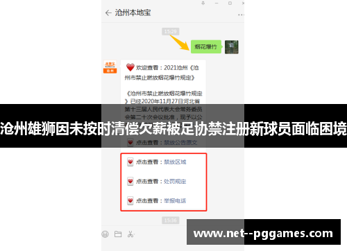 沧州雄狮因未按时清偿欠薪被足协禁注册新球员面临困境